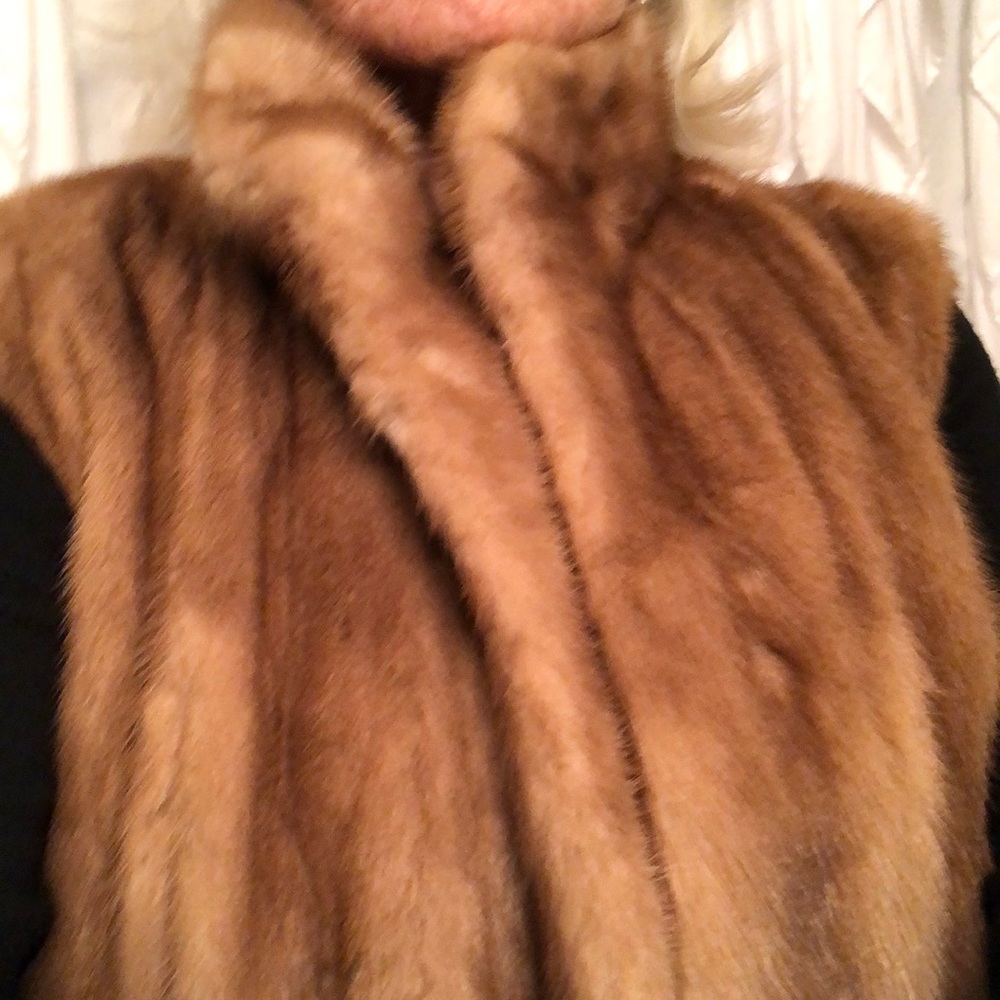 Vintage light brown mink vest.